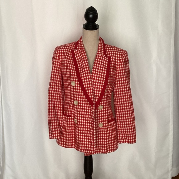 Vintage red thermal blazer with matching skirt - Picture 6 of 9